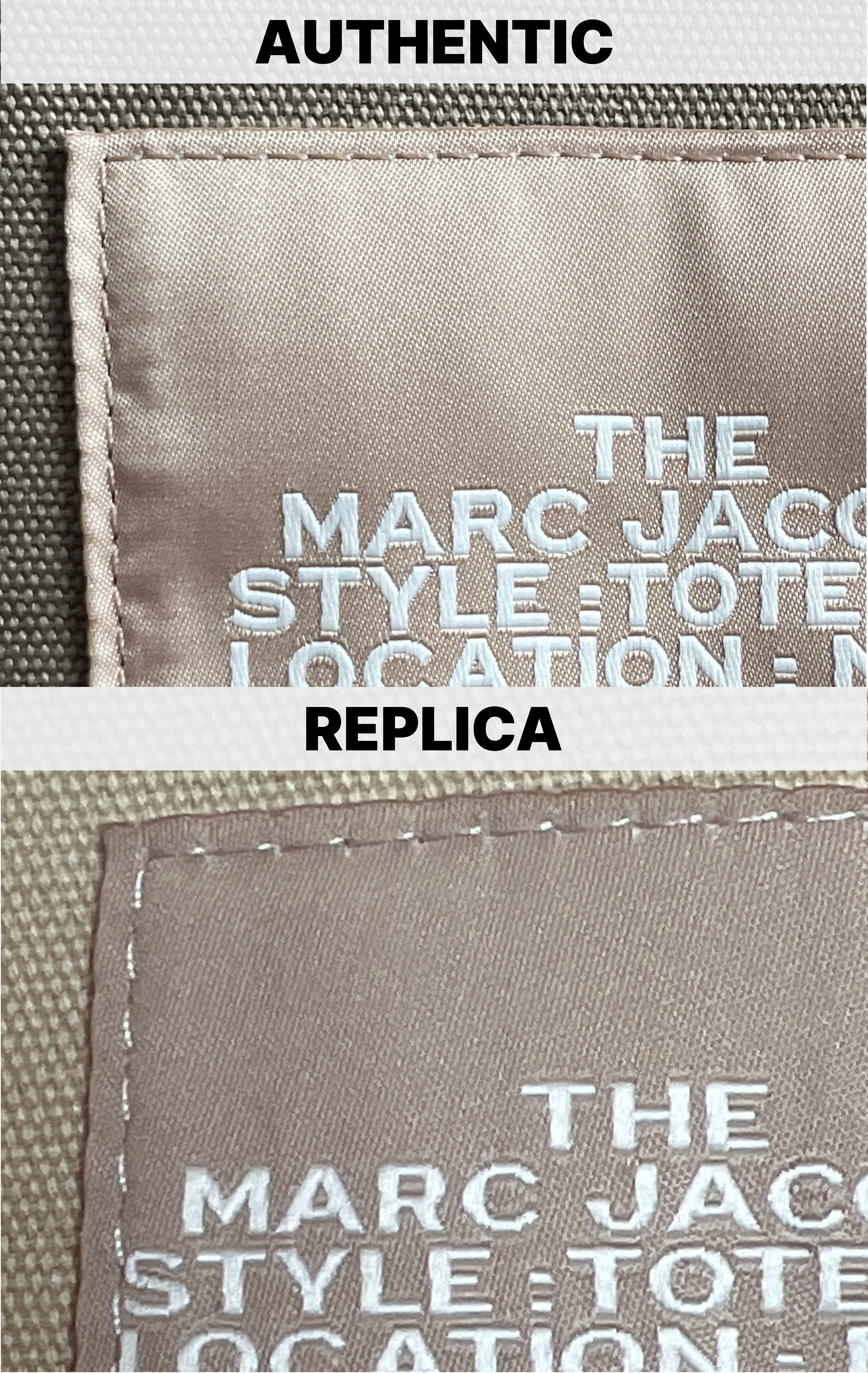 2024 Definitive Guide to Authenticating the Marc Jacobs Tote Bag > Interior Branding Patch