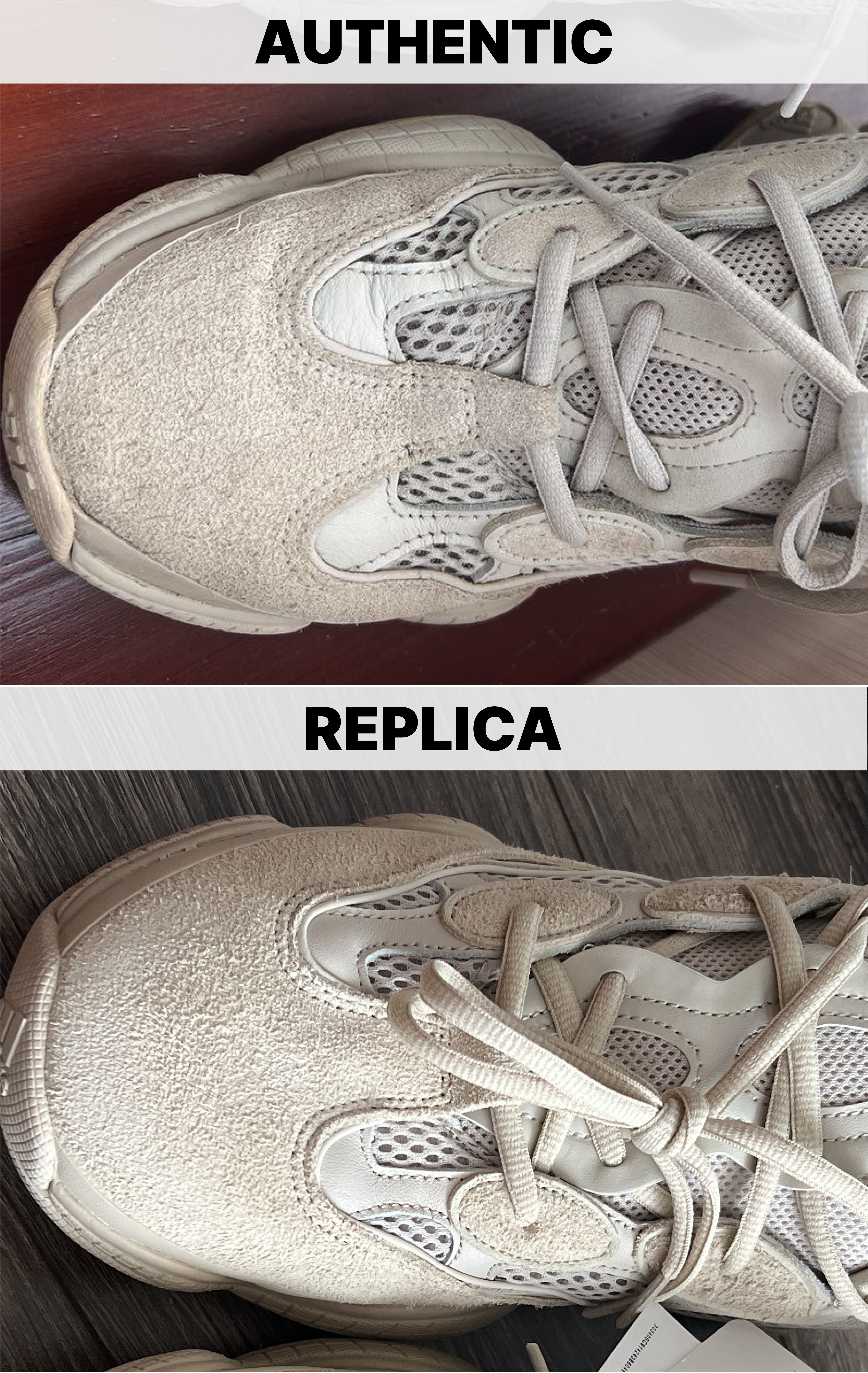 2024 Definitive Guide to Authenticating the Yeezy 500 > Top View