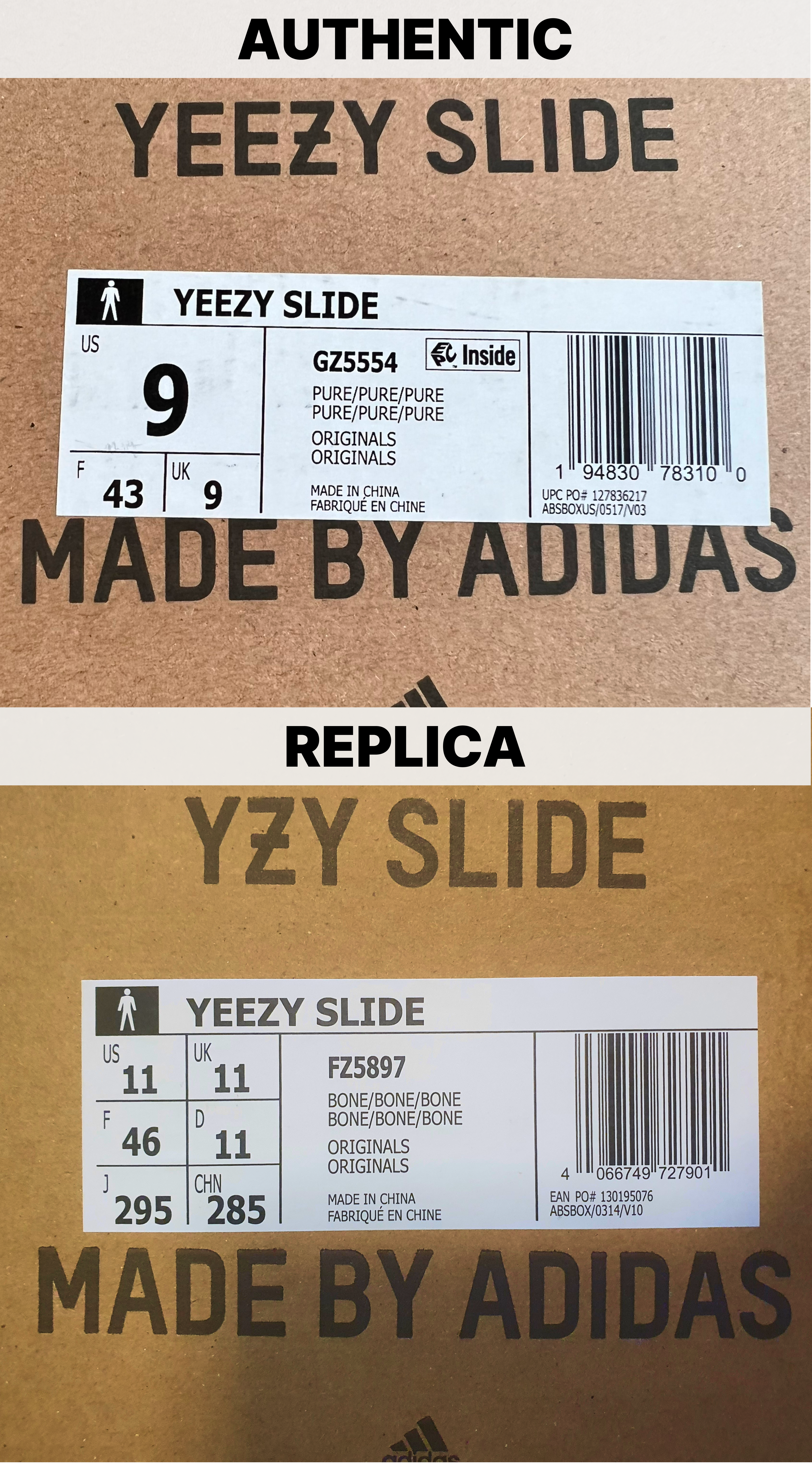 2024 Definitive Yeezy Slide Authentication Guide > Box Data Label